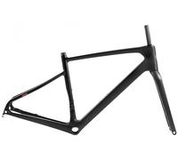 Cadre De Vélo Gravel, Carbone, 700C, 45/48/51/54 Cm, Axe Arrière 12X100 Mm, Axe Traversant 12X142 Mm, Passage De Câbles Interne, Léger, Freins À Disque, Avant Black,48CM