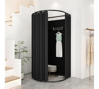 Cadre de vestiaire portable avec rideau et crochet - Facile à assembler vestiaire pour magasins de vêtements, boutiques, bureaux et intimité temporaire
