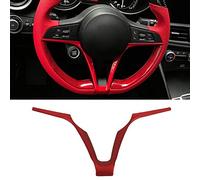 Cadre de Volant Voiture Garniture de décoration intérieure en Forme de v Convient pour Stelvio Giulia ABS(Red)