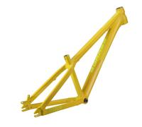 Cadre de VTT semi-rigide 26 pouces BSA BB73 mm 12,9 pouces, cadre de vélo de dirt jump avec freins à disque, cadre rigide en alliage d'aluminium 10 x 135 mm, cadre à dégagement rapide pour DJ/4X (jaun
