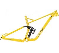 Cadre De VTT Suspendu 27,5"/29",Débattement De 140 Mm, Freins À Disque, Cadre De Descente DH/AM/XC,Axe Traversant 12X148 Mm,Cadre Enduro,Cadre 16"/18" avec Amortisseurs Arrière Yellow,L(18'')
