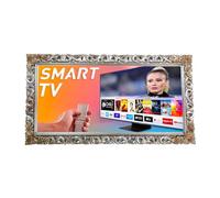 Cadre décoratif baroque pour Smart TV, style perforé, feuille argent et or, 11 cm de large, TV1135AO (66 à 75 pouces)