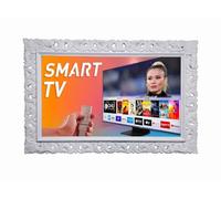 Cadre décoratif baroque pour TV Smart, style perforé, blanc, bois de pin TV1135B (66 à 75 pouces)