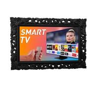 Cadre décoratif baroque pour TV Smart, style perforé, noir, bois de pin TV1135N (66 à 75 pouces)