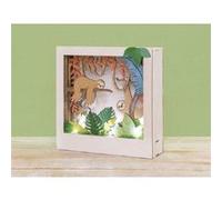 Cadre décoratif en bois à motif 3D - 24 x 24 x 6,5 cm - Paresseux - Rayher Beige G
