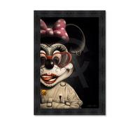 Cadre décoratif en bois avec impression en PVC vernis ""Bad Minnie"" - Noir - 40 x 60 cm - Collection Granger