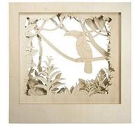 Cadre décoratif en bois XL à motif 3D - 53 x 53 x 14,5 cm - Toucan - Rayher Beige G