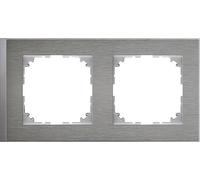 Cadre décoratif Merten M-Pur 2 positions en acier inoxydable