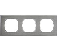 Cadre décoratif Merten M-Pur 3 positions en acier inoxydable