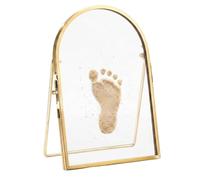 Cadre d'empreinte de main familiale, kit de cadre d'impression main - Souvenir arqué à affichage transparent doré, taille moyenne