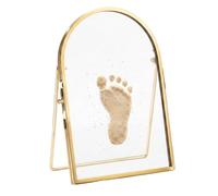 Cadre d'empreintes de main et de pied de bébé, kit de cadre d'empreintes de mains et de pieds en forme d'arc pour empreintes de pattes d'animaux de compagnie - Or, taille L
