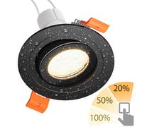 Cadre d'encastrement ERID pour salle de bain et plafond IP44, pivotant, noir