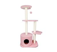 Cadre d'escalade à plusieurs niveaux pour chat avec corde en sisal et pignon interactif, arbre à chat du sol au plafond pour petites maisons