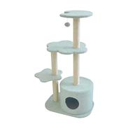 Cadre d'escalade à plusieurs niveaux pour chat avec corde en sisal et pignon interactif, arbre à chat du sol au plafond pour petites maisons