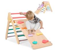 Cadre d'escalade d'intérieur 3 en 1 pour enfants à partir de 1 à 5 ans, version épaisse stabilisée du kit d'escalade avec toboggan, exercices physiques/équilibre, toboggan et escalade, gymnastique
