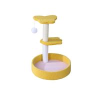 Cadre d'escalade for Chat À Trois Couches Papillon Vert Bleu Clair Litière for Pétale Plate-Forme De Saut for Griffes Meulage for Double Boule éCurie(Yellow)