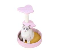 Cadre d'escalade for Chat À Trois Couches Papillon Vert Bleu Clair Litière for Pétale Plate-Forme De Saut for Griffes Meulage for Double Boule éCurie(Pink)