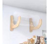 Cadre d'escalade Mural en Bois Massif for Chat, Combinaison Libre de Pont Suspendu aérien et de Plateforme de Saut(S13)