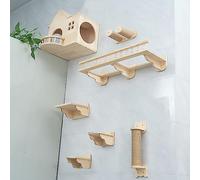 Cadre d'escalade Mural en Bois Massif for Chat, Couloir d'air, Capsule Spatiale for, nid for n'occupant Pas de Sol(Style5)