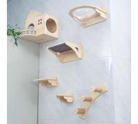 Cadre d'escalade Mural en Bois Massif for Chat, Couloir d'air, Capsule Spatiale for, nid for n'occupant Pas de Sol(Style3)