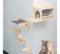 Cadre d'escalade Mural for Chat avec Capsule Spatiale, nid for Chat, for Dormir, Jouer, Grimper(Style2)