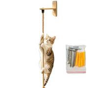 Cadre d'escalade mural pour chat, jouet pour animal de compagnie de 2 m de long avec planche à sauter, marches murales en corde naturelle - Convient pour l'intérieur et l'extérieur pour jouer, gratter