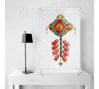 Cadre d'exposition pour Lego 80118 - Cadeau de bienvenue - Briques de construction - 32 x 15 x 52 cm - Tableau mural pour support de voiture pour Lego 80118 (sans modèle) (D)