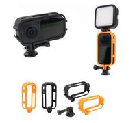 Cadre d'extension pour Insta360 X6, cage de protection pour appareil photo avec support de griffe, orange horizontal