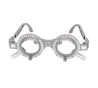 Cadre d'objectif d'essai optique, cadre d'optométrie fixe PD 64 mm, cadre réglable en nylon gris avec rotation à 360° pour examen de la vue et test de lunettes