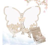 Cadre d'or papillon - Panneau en bois, décoration souvenir | Affichage rustique pré-mariage, alternative unique pour livre d'or pour fiançailles, anniversaire, remise de diplôme