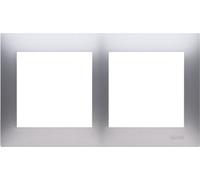 Cadre double argent mat IP20/IP44 Simon 54 PremiumContact™ Simon DR2/43