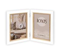 Cadre double en bois Ayas 2 photos 15x20 cm de hauteur