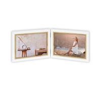 Cadre double ZEP Ayas blanc 2 photos 13x18 cm paysage