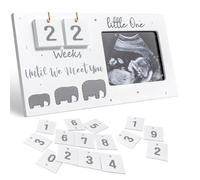 Cadre Échographie Bébé avec Compte à Rebours - Cadeau Grossesse Future Mère, Cadre Photo Scannée Bois Annonce Naissance