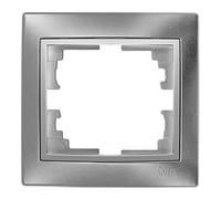 Cadre élégant à 1 élément en argent, dimensions 83 x 81 x 10 mm. Parfait pour les installations intérieures. Design de la série Europe, modèle ERP71AU. Idéal pour mettre en valeur votre espace.