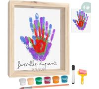 - Cadre Empreinte Main Famille Et Empreinte Main Pied Bebe Avec Espace Pour 4 Empreintes, Kit Empreinte Bebe Pour Peindre Les Mains De Toute La Famille, Cadeau Bebe Naissance