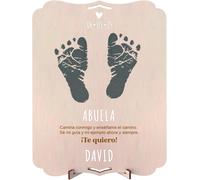 Cadre Empreintes Bébé Nouveau-Né. Cadeau En Bois 30x22 Cm Espace Pour Empreinte De Pied Et Main Du Bébé Ou De Toute La Famille Et Photo. Comprend Support Et Kit De Lettres Pour Noms