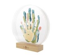 Cadre empreintes familial - Nature & Découvertes - 5 plaques plexiglass - Base en bois - 5 tubes de peinture