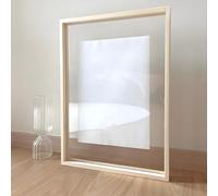 Cadre en acrylique - Affichage réversible double face pour art botanique et certificats, finition bois naturel pour décoration murale de maison, bureau, galerie