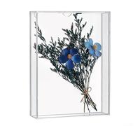 Cadre en acrylique transparent avec ouverture sur le devant pour l'affichage de mémoire, conçu pour protéger et mettre en valeur de petits objets et photos de manière élégante