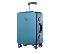 Cadre en Aluminium de Grande capacité Roues universelles Roulant des Bagages Robustes et Une Valise de Voyage Durable Bleu 26 "