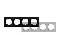 Cadre en aluminium noir pour 4 modules - résistant, léger, idéal pour installations électriques et systèmes de montage.