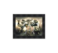 Cadre en bois avec impression en PVC vernis "Jazz Trio" - Noir - 50 x 70 cm - Collection Binet