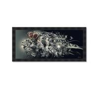 Cadre en bois avec impression en PVC vernis ""Pano Afrique"" - Noir - 63 x 140 cm - Collection Binet