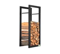 Cadre en bois de cheminée KADAX, en acier, support en bois de cheminée noir