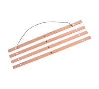 Cadre en bois de teck avec clips magnétiques et lanière en cuir pour accrocher des œuvres d'art, photos, affiches et impressions sur toile (51 cm)