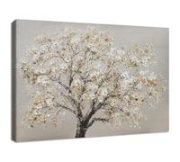 Cadre en Bois Impression sur Toile Arbre à Fleurs de Cerisier Tableau Image sur Toile Affiche Decoration Murale Photo sur Toile Abstrait Tableau Decoration Murale Chambre Coucher Couloir 30x40cm