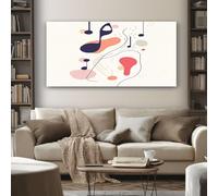Cadre en Bois Impression Sur Toile Moderne Musique Tableau Decoration Murale Abstrait Ligne Abstrait Decoration Murale Salon Chambre Décorations 50x100 cm