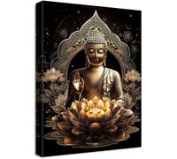 Cadre en Bois Impression sur Toile Statue de Bouddha en Bronze Tableau Image sur Toile Statue de Bouddha OBJET DE DECORATION MURALE