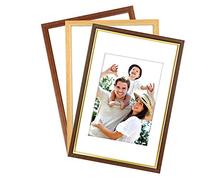 Cadre en bois KANSAS, 30 x 40 cm, noyer avec bordure dorée